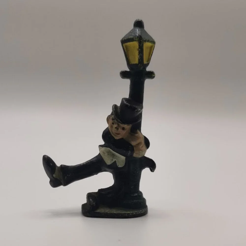 Vintage‎ Cast Iron bottle opener, Figure, Man Holding On Lamppost, 4.25